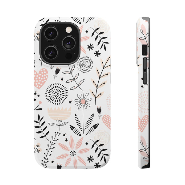 Floral Magnetic Tough Case - Durable & Stylish Phone Protection Printify