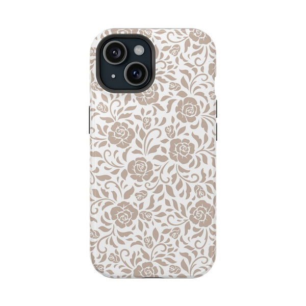 Rose Pattern Magnetic Tough Case for iPhone Printify
