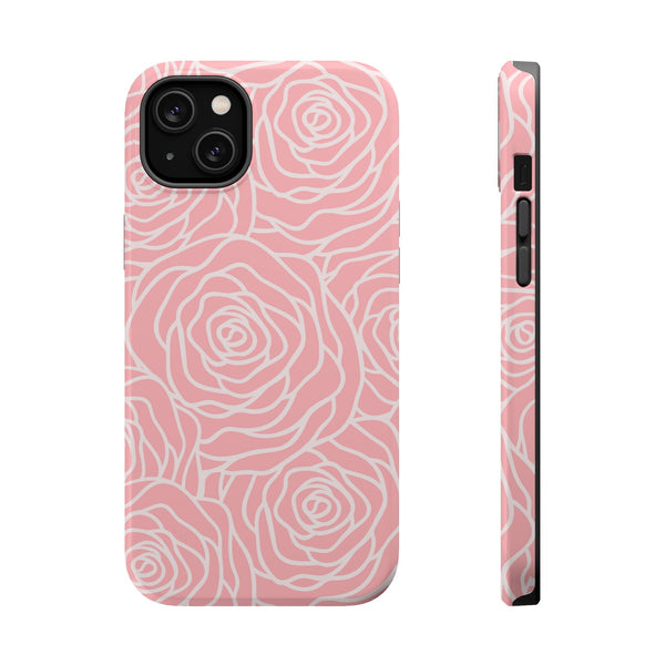 Pink Rose Magnetic Tough Case - Stylish & Durable Phone Protection Printify