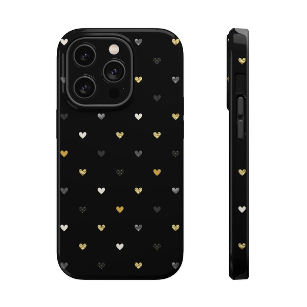 Stylish Magnetic Tough Phone Case with Heart Pattern - Perfect for Love & Friendship Printify