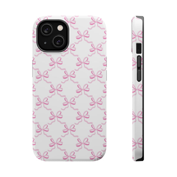 Chic Pink Bow Magnetic Phone Case - Stylish Protection for Fashion Lovers Printify