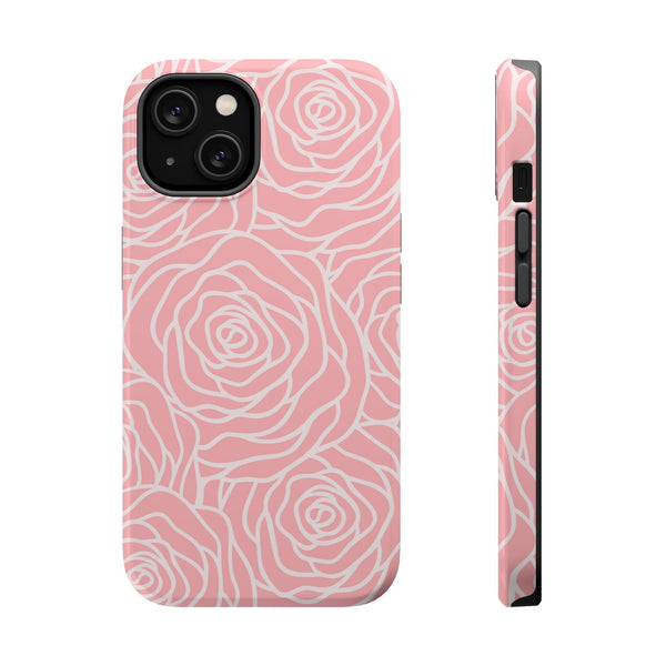 Pink Rose Magnetic Tough Case - Stylish & Durable Phone Protection Printify