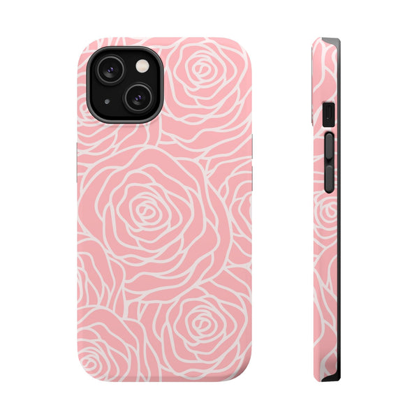 Pink Rose Magnetic Tough Case - Stylish & Durable Phone Protection Printify