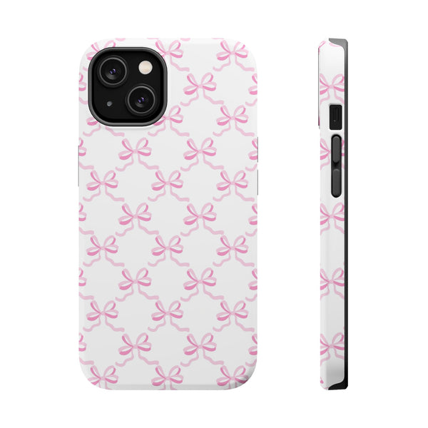 Chic Pink Bow Magnetic Phone Case - Stylish Protection for Fashion Lovers Printify