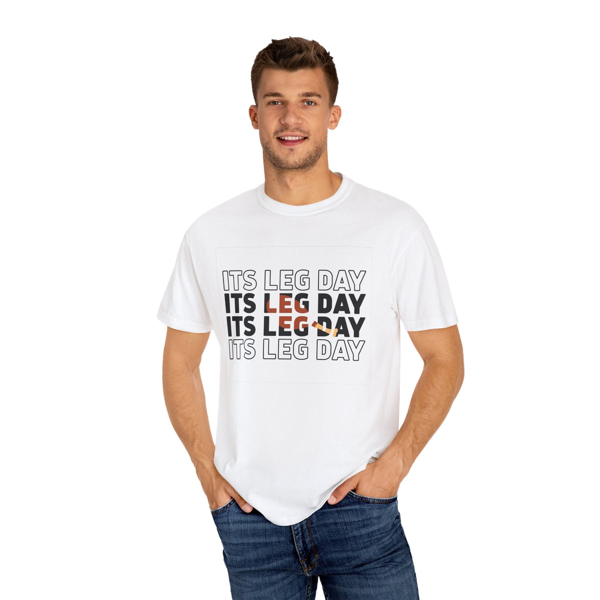 Funny "It's Leg Day" Unisex Garment-Dyed T-Shirt for Gym Lovers Printify