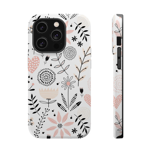 Floral Magnetic Tough Case - Durable & Stylish Phone Protection Printify