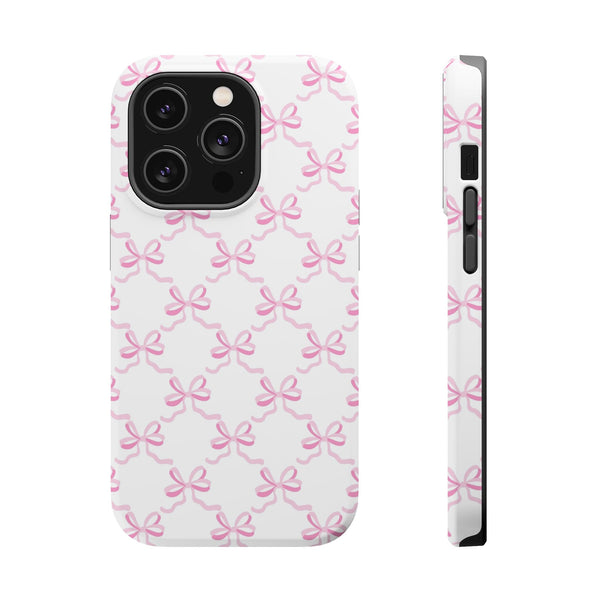 Chic Pink Bow Magnetic Phone Case - Stylish Protection for Fashion Lovers Printify