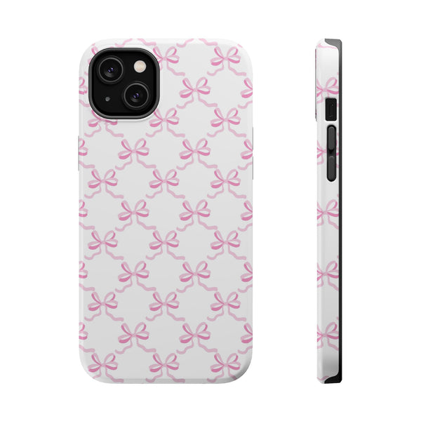 Chic Pink Bow Magnetic Phone Case - Stylish Protection for Fashion Lovers Printify