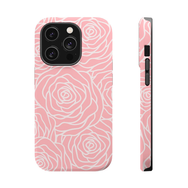 Pink Rose Magnetic Tough Case - Stylish & Durable Phone Protection Printify