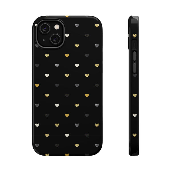 Stylish Magnetic Tough Phone Case with Heart Pattern - Perfect for Love & Friendship Printify