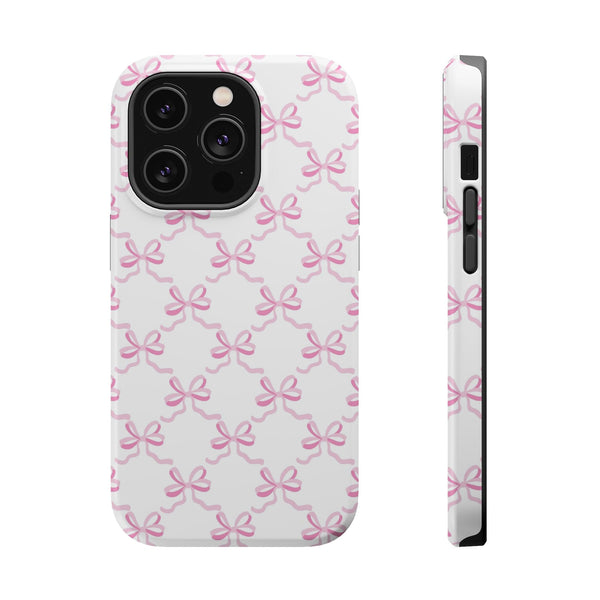 Chic Pink Bow Magnetic Phone Case - Stylish Protection for Fashion Lovers Printify