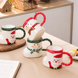 360ML Christmas Socks Modeling Mug Creative Cute Ceramic Cups Santa Claus Snowman Coffee Cup Home Living Room Decor Xmas Gifts My Addiction