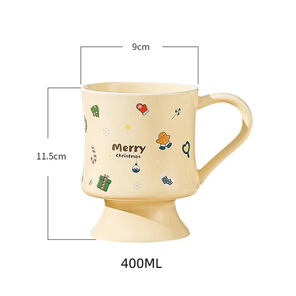 400ml Creative Cartoon Animal Ceramic Mug Christmas elements Graffiti Santa Claus Gift Goblet Milk Breakfast Cup Coffee Cups My Addiction