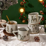 Christmas Gift Retro Ceramic Mug Heat-resistant handle Coffee Cup Elk Handmade Juice Milk Cup For Home Office Water Cup Tea cup My Addiction