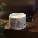 280ml Vintage Xmas Tree Ceramic Mug Coffee Mug Cute Snowman Snowflake Latte Cup Home Water Mugs Christmas Party Gift Send Friend My Addiction