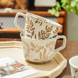 Ins simple Nordic ceramics home hand-painted mug pastoral personality water cup coarse pottery coffee cup My Addiction