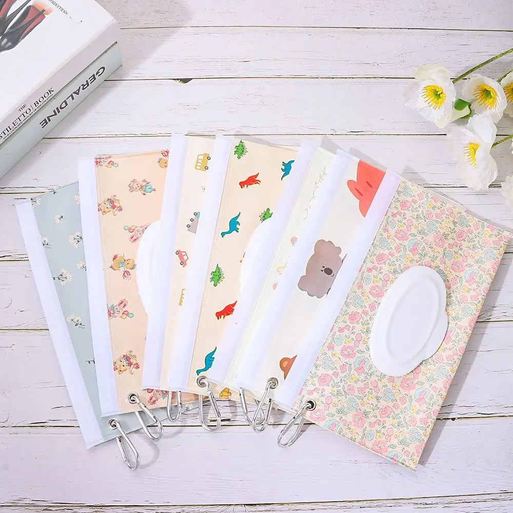 EVA Baby Wet Wipe Pouch Portable Wipes Holder Case Flip Cover Snap-Strap Reusable Refillable Cosmetic Pouch Useful Tissue Box My Addiction