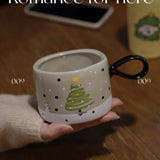 280ml Vintage Xmas Tree Ceramic Mug Coffee Mug Cute Snowman Snowflake Latte Cup Home Water Mugs Christmas Party Gift Send Friend My Addiction