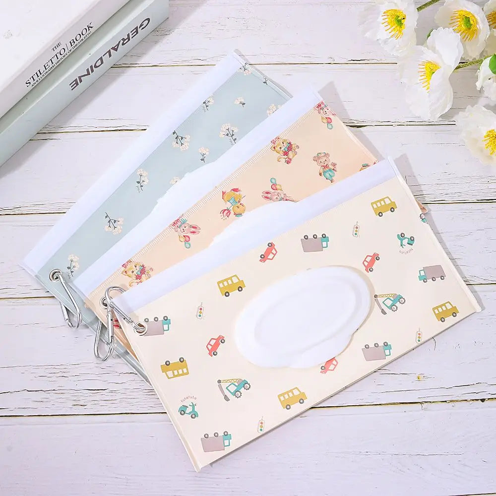 EVA Baby Wet Wipe Pouch Portable Wipes Holder Case Flip Cover Snap-Strap Reusable Refillable Cosmetic Pouch Useful Tissue Box My Addiction