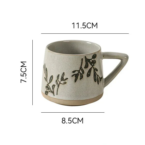 Christmas Gift Retro Ceramic Mug Heat-resistant handle Coffee Cup Elk Handmade Juice Milk Cup For Home Office Water Cup Tea cup My Addiction