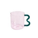 Coffee Mug Colorful Ear Glass Mug Handmade Simple Wave Coffee Cup for Hot Water Tumbler Gift Drinkware 300ml My Addiction