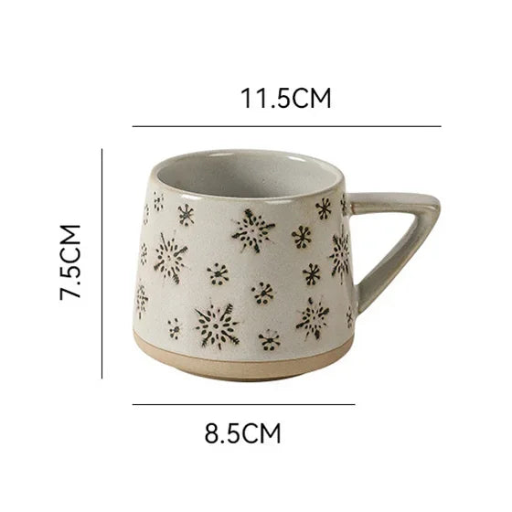 Christmas Gift Retro Ceramic Mug Heat-resistant handle Coffee Cup Elk Handmade Juice Milk Cup For Home Office Water Cup Tea cup My Addiction