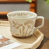 Ins simple Nordic ceramics home hand-painted mug pastoral personality water cup coarse pottery coffee cup My Addiction