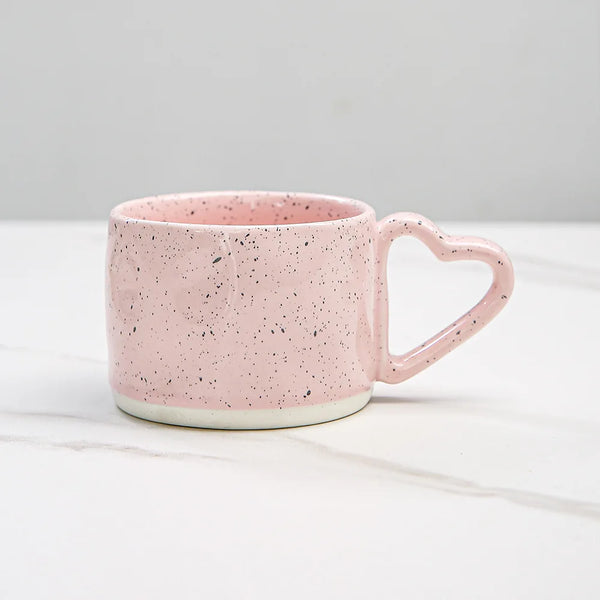 300ml Korean Style Ceramics Cup Cute and High-value Home Coffee Cups with Pink Heart-shaped Handle Breakfast Milk Oatmeal Mugs My Addiction