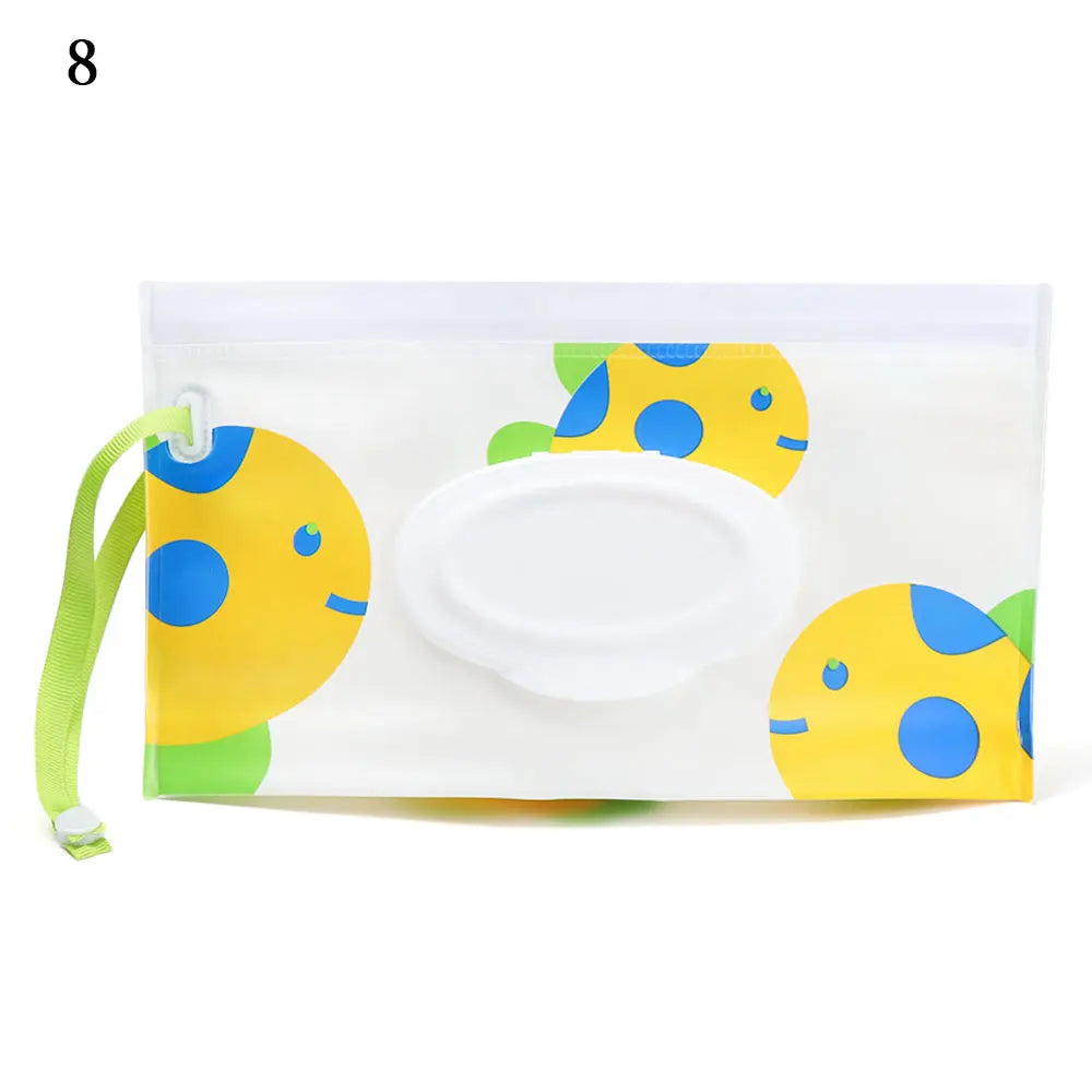 EVA Baby Wet Wipe Pouch Portable Wipes Holder Case Flip Cover Snap-Strap Reusable Refillable Cosmetic Pouch Useful Tissue Box My Addiction