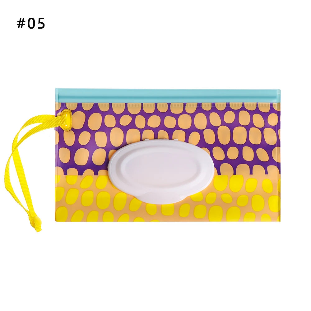 EVA Baby Wet Wipe Pouch Portable Wipes Holder Case Flip Cover Snap-Strap Reusable Refillable Cosmetic Pouch Useful Tissue Box My Addiction