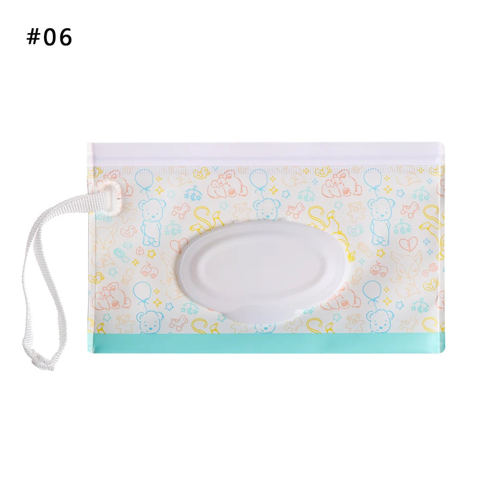 EVA Baby Wet Wipe Pouch Portable Wipes Holder Case Flip Cover Snap-Strap Reusable Refillable Cosmetic Pouch Useful Tissue Box My Addiction