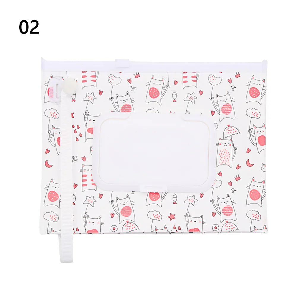 EVA Baby Wet Wipe Pouch Portable Wipes Holder Case Flip Cover Snap-Strap Reusable Refillable Cosmetic Pouch Useful Tissue Box My Addiction