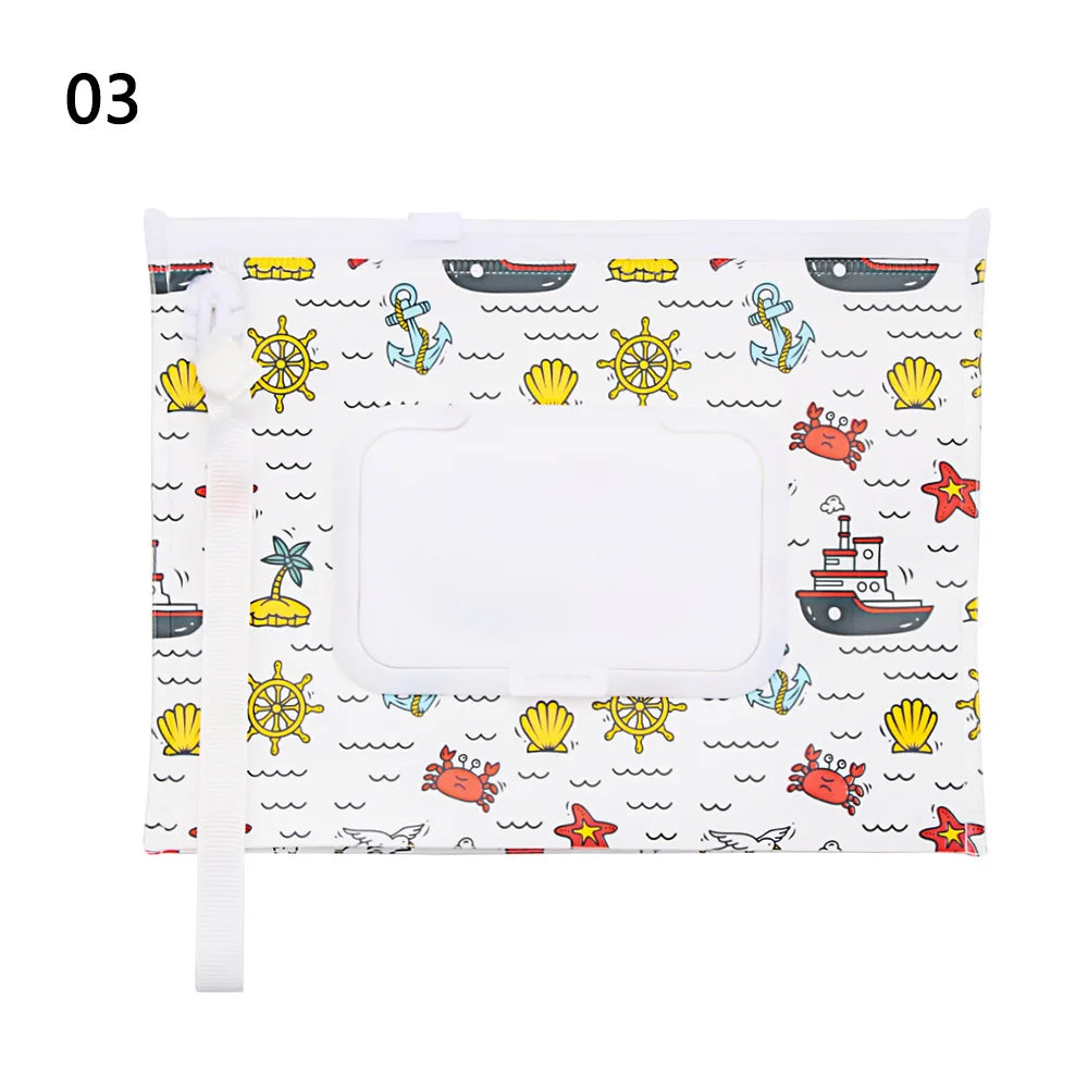 EVA Baby Wet Wipe Pouch Portable Wipes Holder Case Flip Cover Snap-Strap Reusable Refillable Cosmetic Pouch Useful Tissue Box My Addiction