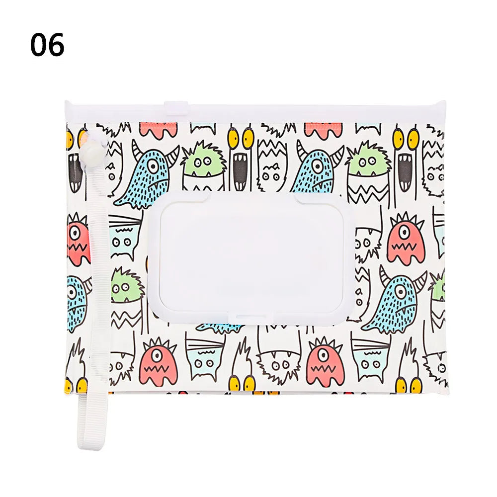 EVA Baby Wet Wipe Pouch Portable Wipes Holder Case Flip Cover Snap-Strap Reusable Refillable Cosmetic Pouch Useful Tissue Box My Addiction