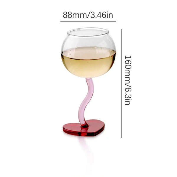 Heart Bottom Glass Goblet Mug Champagne Red Wine Glass Cup Borosilicate Heat-resista Glass Cocktail Glass Mug Burgundy Wine My Addiction