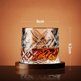 Creative Whiskey Glasses with base Spinning Glassware Cocktails Wine Brandy Cup Water Juice Tea Mug Party Drinking Glass Tumbler My Addiction