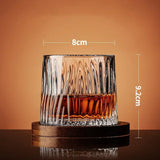 Creative Whiskey Glasses with base Spinning Glassware Cocktails Wine Brandy Cup Water Juice Tea Mug Party Drinking Glass Tumbler My Addiction