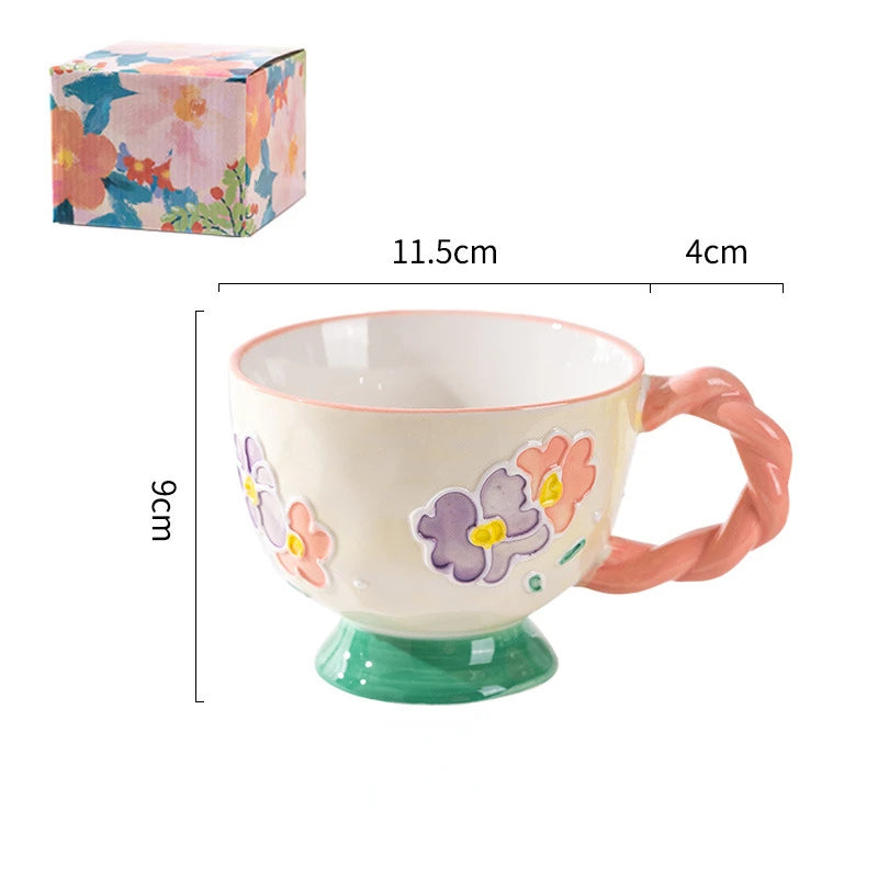 Ceramic Hand-painted Embossed Mug My Addiction